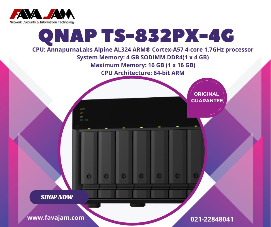 ذخیره ساز تحت شبکه کیونپ TS-832PX-4G