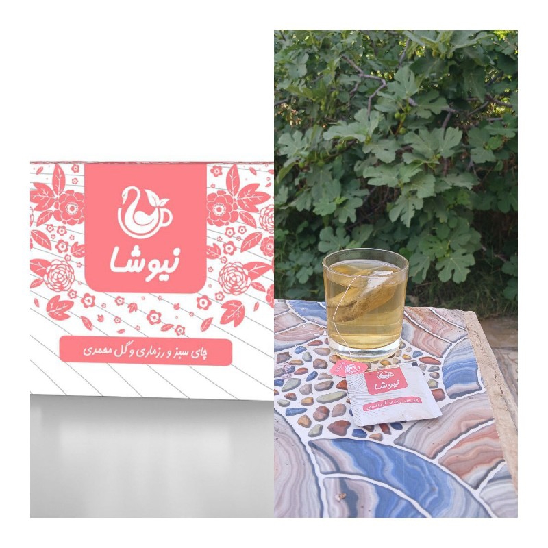 دمنوش چای سبز رزماری گل محمدی