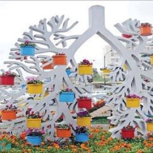 گلدان شهری فایبرگلاس طرح درخت