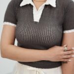 .پلوشرت یقه سفید دانتل